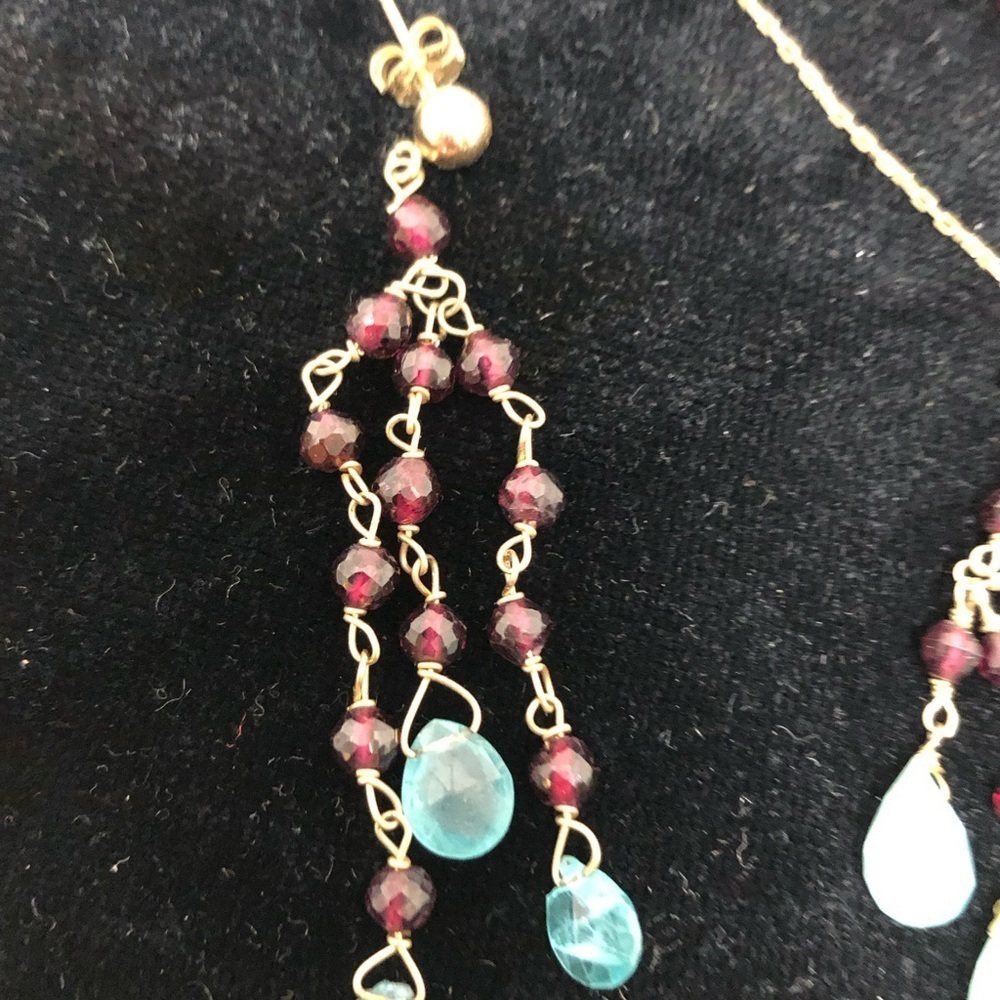 Semi precious stones hand made Wendy Mink necklace & earrings - Picture 6 of 15
